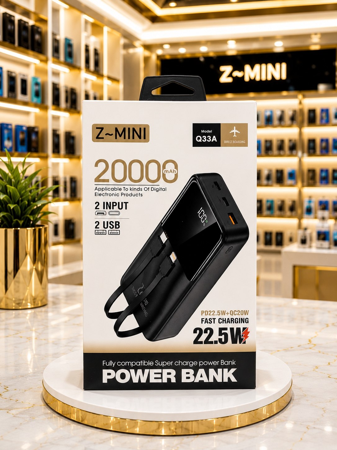 پاوربانک Z~MINI  Q33A مدل 20000 mAh اورجینال