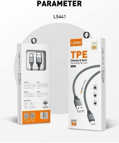 کابل شارژ LDNIO مدل LS441 تایپ سی اورجینال
