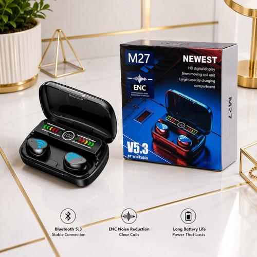 ایرپاد بلوتوثی M27 با کیفیت باطری بزرگ 1200mAh