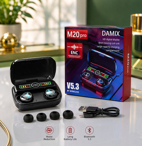 ایرپاد بلوتوثی M20 با کیفیت باطری 1200mAh